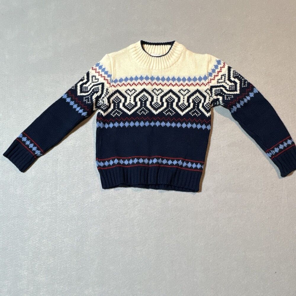 Vintage St Michael Boys Fair Isle Knit Pullover Sweater Acrylic Size 7-8